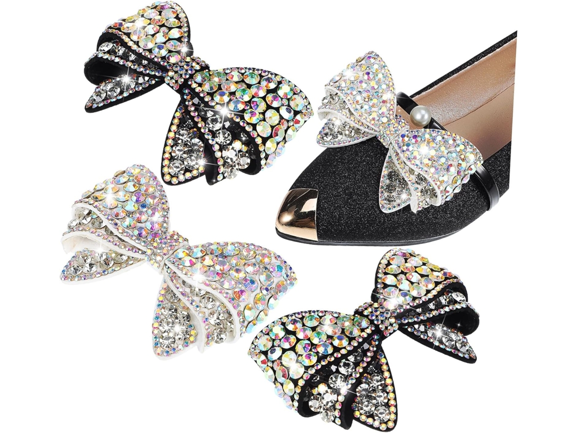 Juego De 4 Pinzas Para Zapatos Con Lazo Y Cristales Para Tacones, Decoración Nupcial, Femenina Y Infantil.