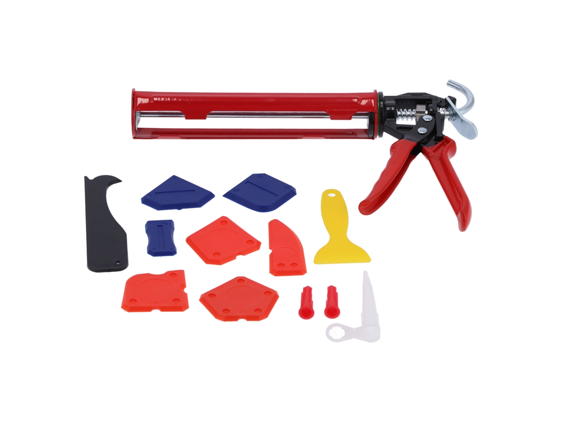 Kit De Pistola De Calafateo Con Espátula Multifuncional Y Cartuchos De Silicona.