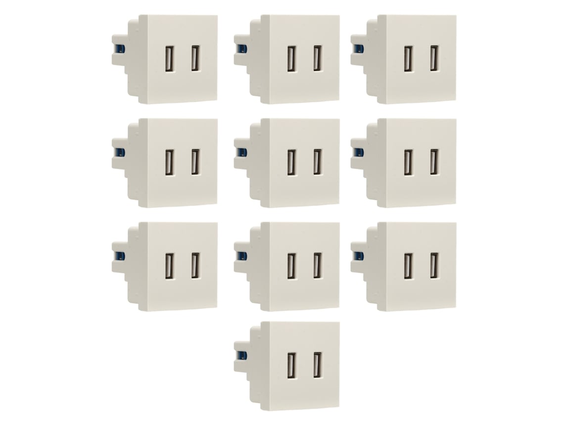 10 Unidades De Enchufes De Pared Usb De 2 Puertos Y 10 W, Dc5v2a, Cargador, Tomacorriente Eléctrico Ac110-250v Para Vehículos Recreativos, Hoteles Y Hogares.