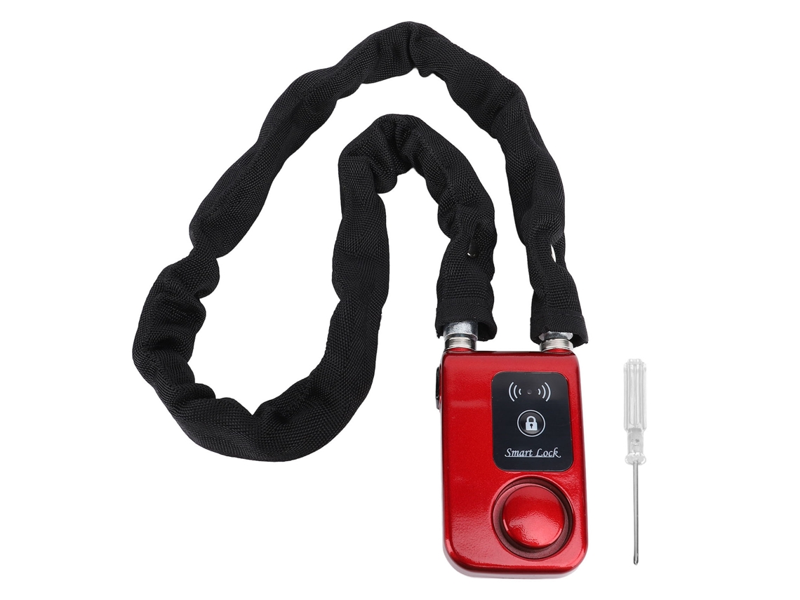Cadena antirrobo inteligente Bluetooth con aplicación y alerta por vibración para bicicletas y motocicletas eléctricas - Roja