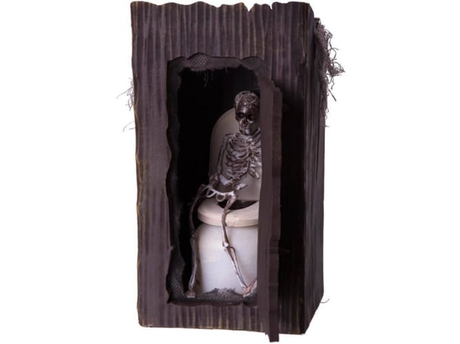 Figura DISFRAZZES Esqueleto Baño Luz + Movimiento y Sonido (13 x 13 x 25 cm - Halloween)