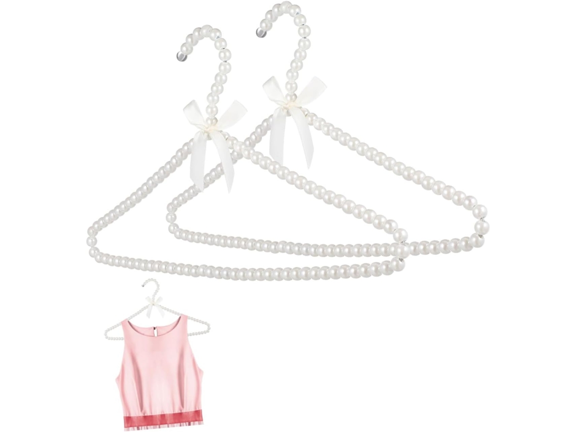 Perchas Resistentes Nudos Cuentas Juego 2 Colgar Trajes Abrigos Hogar Tienda Tela