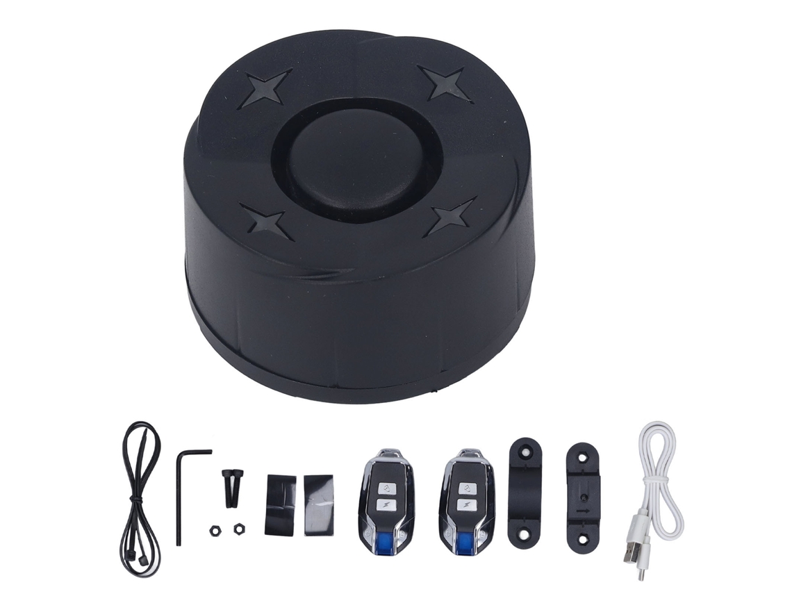 Alarma Para Bicicleta Con Luz Trasera Inalámbrica, Control Remoto, Alto Volumen, Sistema De Seguridad Ip45, Color Negro.