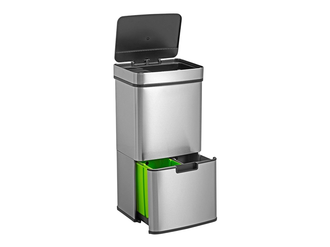 WELLHOME Papelera de reciclaje 67L (42L25L) con 2 compartimentos