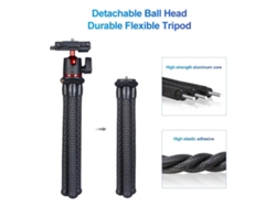 Tripode Pulpo Flexible Mt-11 Para Teléfono Y Cámara, Cabeza Giratoria 360°, Carga 2kg, Ideal Para Streaming Y Grabación
