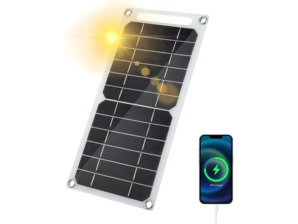 Cargador de celular con panel solar, compacto y portátil, con función de calefacción e iluminación. Jortmrd