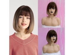 2026-peluca Corta Bobo Recta Sintética De Moda Resistente Al Calor Con Gorro