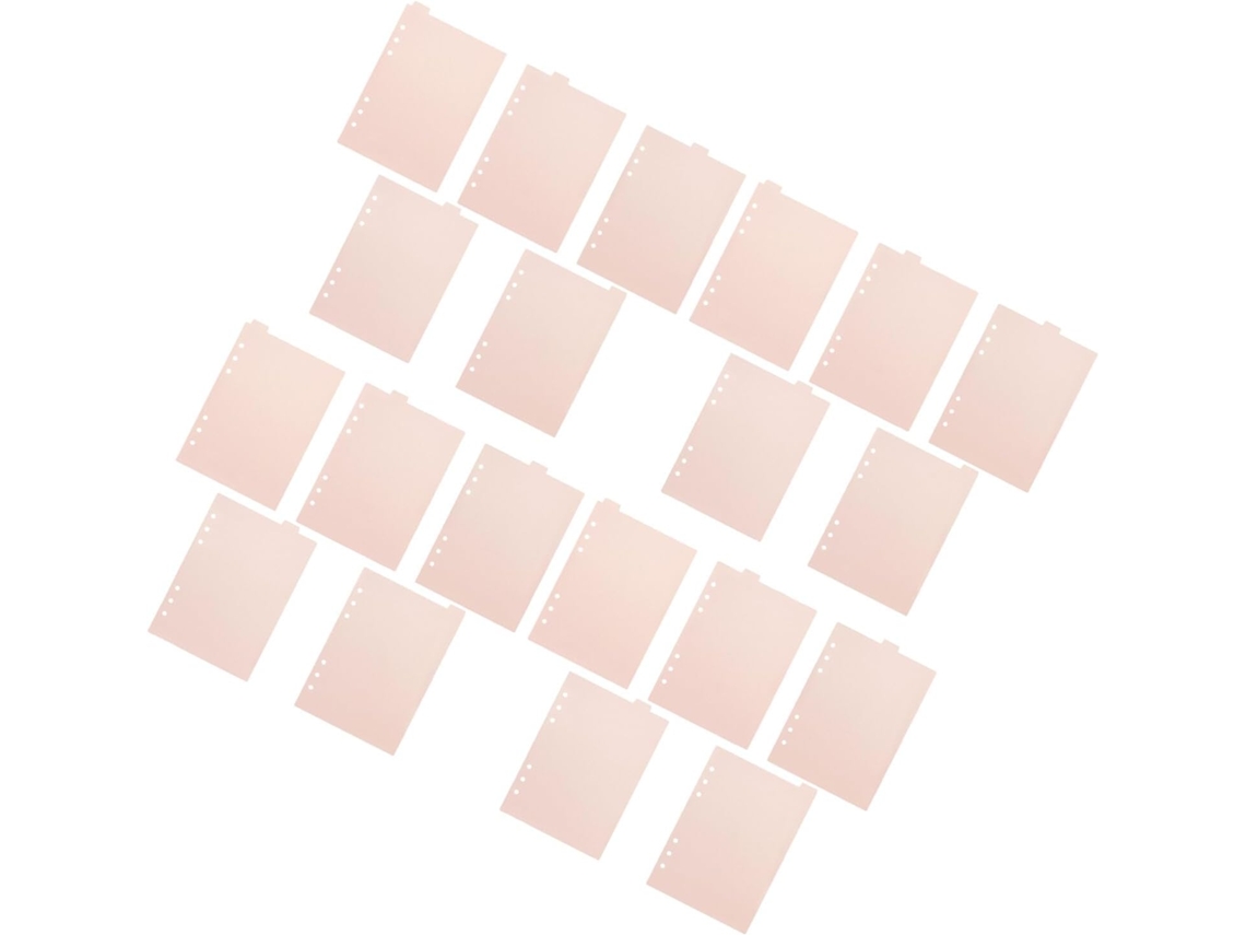 Separadores Para Carpeta De 6 Anillas A5, 20 Hojas, Polipropileno Rosa Claro, Reutilizables