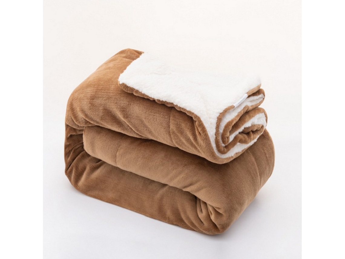 Manta Eifson De Franela Supersuave De Doble Cara, Marrón, 130 X 157 Cm