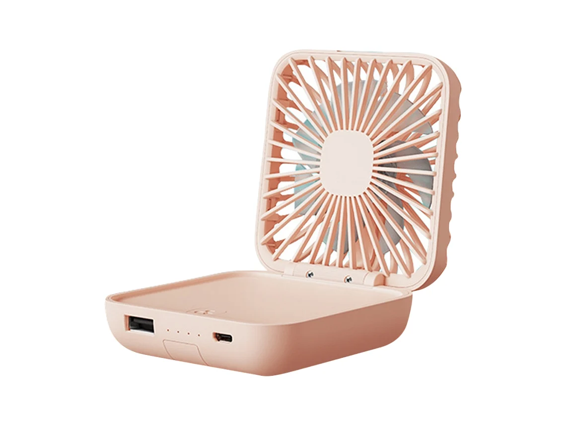 Mini ventilador portátil, ventilador personal de mano recargable por USB Mdug (rosa)