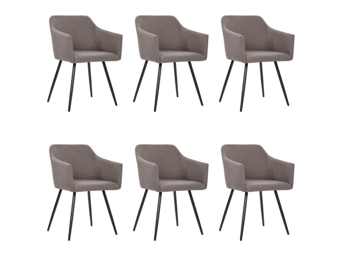 vidaXL Sillas de comedor 6 unidades tela gris topo