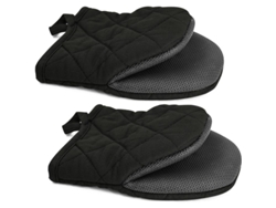 Guantes De Cocina Pequeños, Resistentes Al Calor Hasta 150 °c (300 °f), Antideslizantes, De Neopreno Y Algodón, Color Negro, 1 Par.