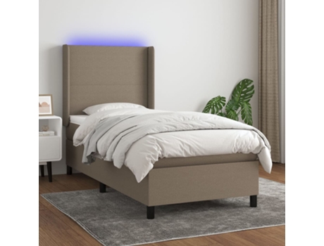 MAISON EXCLUSIVE Colchón con somier/Led 90X190 cm Tejido gris-marrón
