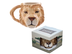 Taza con cabeza de león de la selva y el zoo PUCKATOR