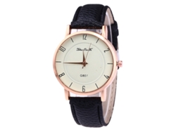 Reloj De Pulsera Para Parejas Zhoulianfa, Correa De Pu, Esfera Redonda, Movimiento De Cuarzo Moderno, Negro.