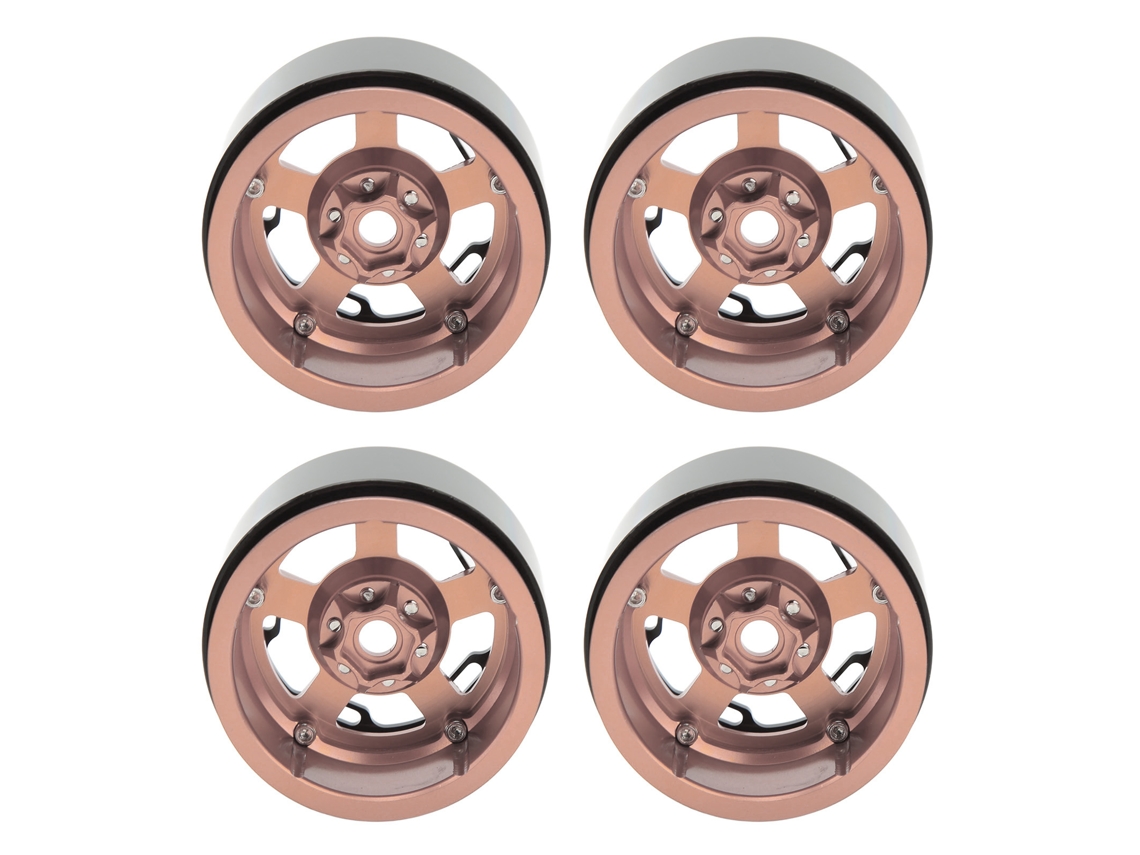 Ymsl 4 Piezas Cubo De Rueda 2.2in Universal Cnc Aluminio Resistente Desgaste 1/10 Rc Piezas De Rueda Y Neumático Hxl