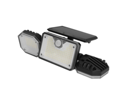 Lámpara solar de exterior 2026-as-light con sensor de movimiento, 3 cabezales, resistente al agua IP65, control remoto para valla de jardín.