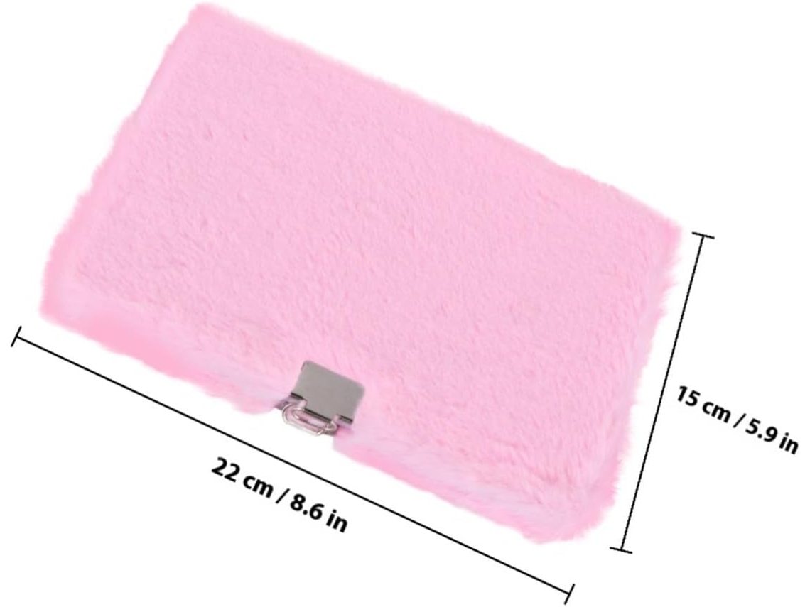 Cuaderno De Felpa A5 Con Candado Rosa, Cuaderno Seguro, Agenda Escolar Creativa Para Niñas
