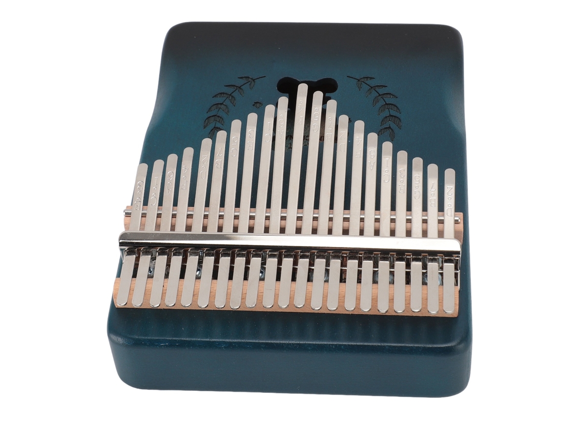 Kalimba De Madera De Cacahuete De 21 Teclas Con Martillo De Afinación, Color Azul Degradado.