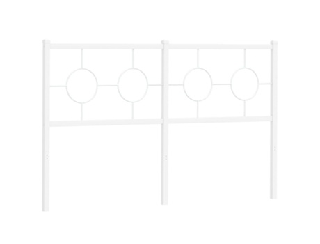 Cama con Cabecero VIDAXL Metal Blanco (135 cm)