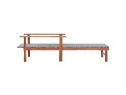 Tumbona | Tumbona De Exterior | Silla De Madera Maciza De Acacia Y Ratán Sintético Gris Wsd749572