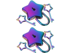 Conjunto De 2 Cadeados Decorativos Em Formato De Estrela Com Chaves Para Caixas De Joias.