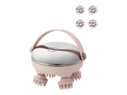 Dispositivo de masaje para cabeza y cuerpo con terapia de luz roja para la relajación del cuero cabelludo. Portátil y ligero, con diseño en ABS gris.