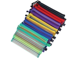 Nuobesty Juego De 12 Estuches Multifuncionales De Malla De Pvc Con Cremallera Para Lápices Y Cosméticos