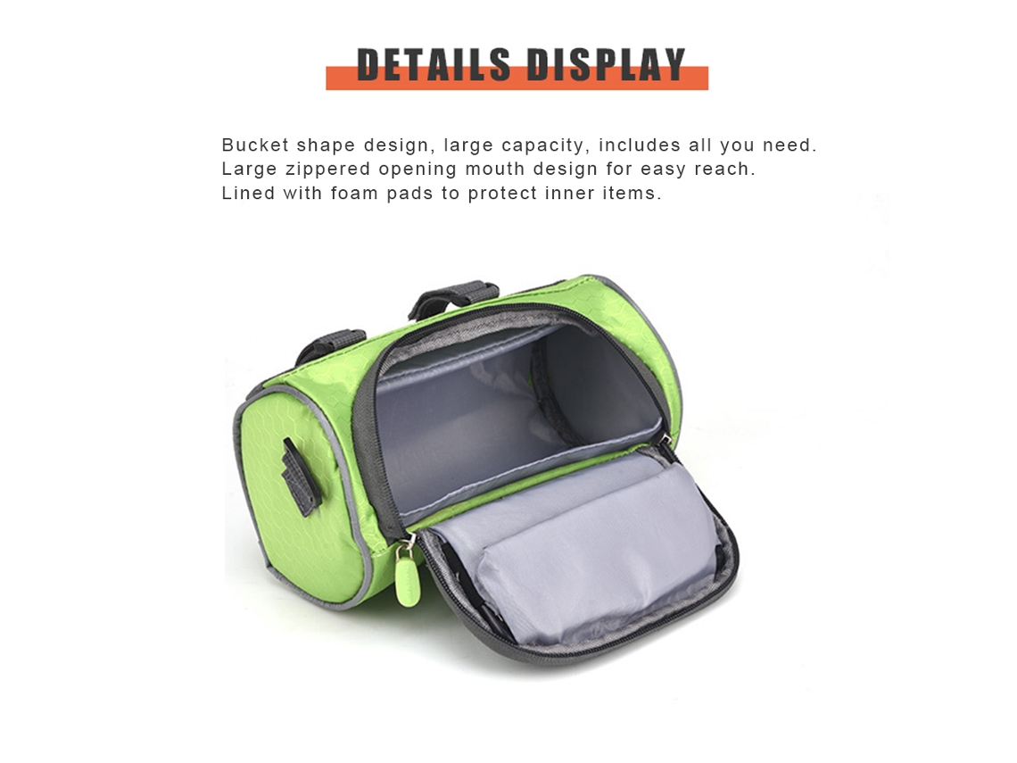 Bolsa Táctica Impermeable De Malla De Gran Capacidad Para Manillar De Bicicleta, Ideal Para Almacenamiento Diario.