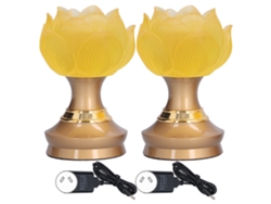Lámpara budista LED amarilla ajustable, 2 unidades, enchufe australiano, 100-240 V.