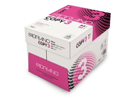 Copia El Papel FABRIANO Copia Láser y Inkjet 3 A4 80 g/m² Caja 5 Resmas (Blanco)