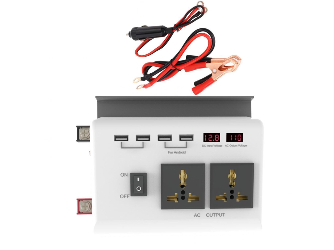 Inversor De Corriente Para Coche De 12 V Cc A 110 V Ca Con Múltiples Interfaces De Carga.