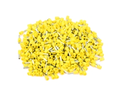 2026velora-500pcs/set Terminales A Presión Fría E2508 Tubulares Aislados Conector De Cable Amarillo