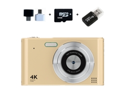 Cámara digital CCD H15 Gold para estudiantes + tarjeta de memoria de 64 GB + adaptador para teléfono Android + lector de tarjetas USB