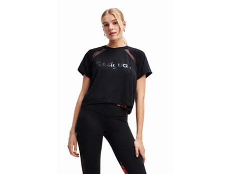 Camiseta de Mujer para Deporte DESIGUAL Malla Negro (L)