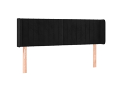 Cabecero de tela negra con solapas Maison Exclusive (147 x 16 x 78 cm)
