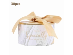 30 Cajas De Regalo De Caramelos Envueltas En Papel Con Cinta Para Fiesta De Bodas (doradas)