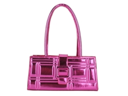 Bolso De Axila Para Mujer, Estampado A Cuadros, Estampado De Pu, Moderno, Versátil, Ideal Para Viajes O Citas, Rojo Y Rosa.