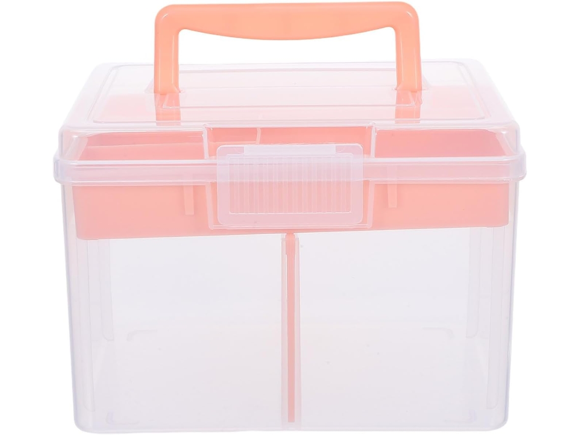 Caja De Almacenamiento Compartimentada De Doble Capa Con Bandeja, Estructura Portátil.