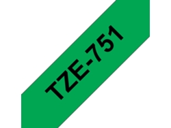 Cinta laminada Compatible Brother Tze751 Texto Negro / Fondo Verde 24Mm X 8M