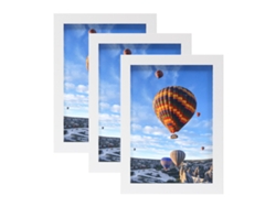 Juego de 3 marcos de fotos de madera Panoona (10x15cm) Blanco