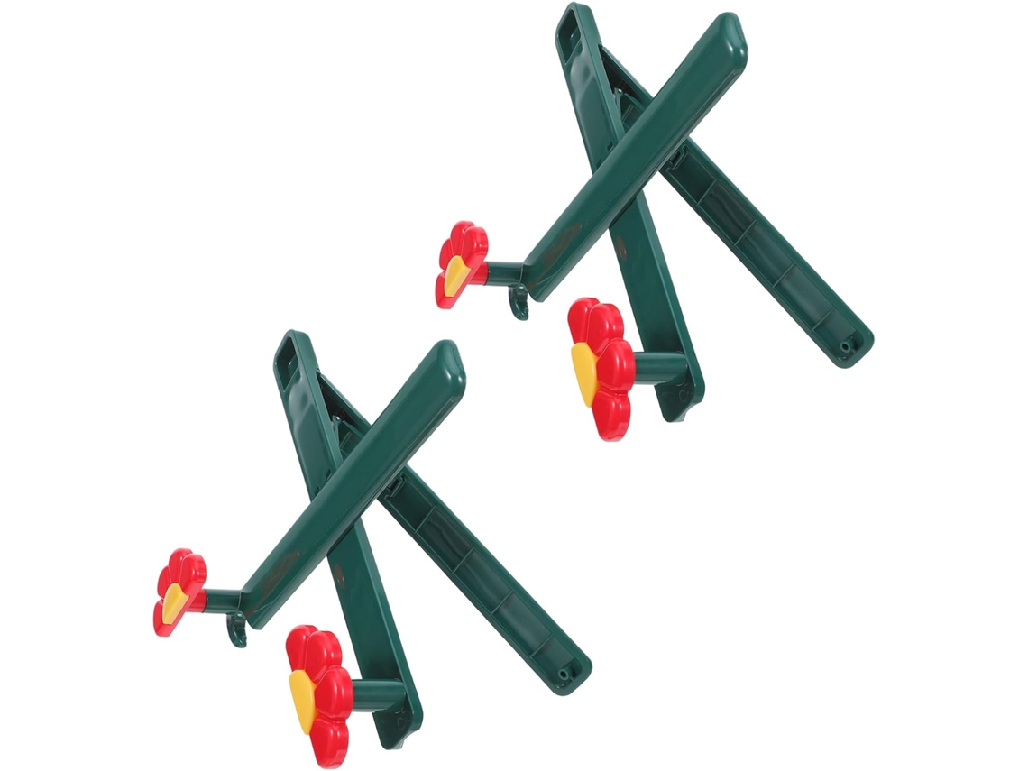 Soporte de lectura plegable de plástico, juego de 2, estampado floral rojo y verde, compacto y portátil. SFUSHOS