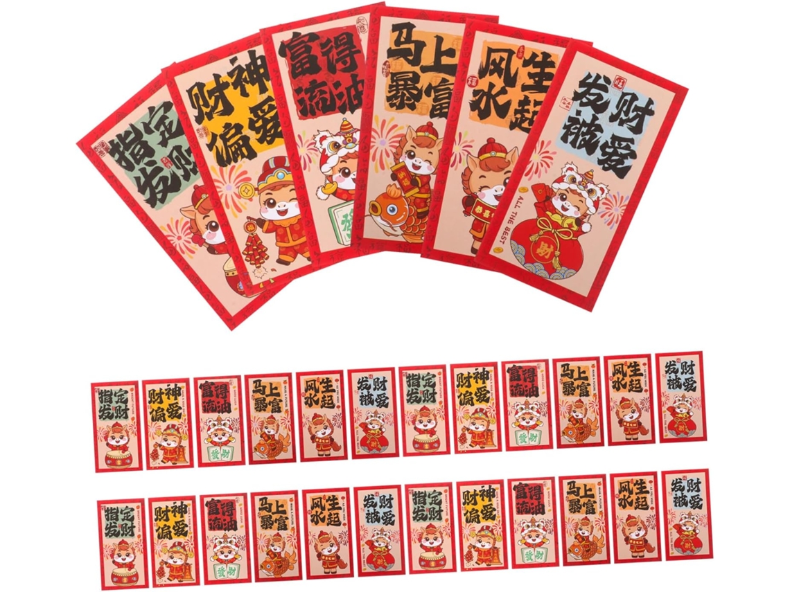 90 Sobres Rojos Con Diseño Creativo De Caballo Para El Año Nuevo Chino.