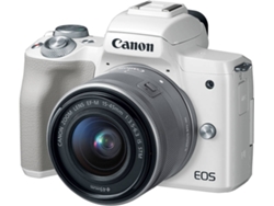 Kit Cámara Mirrorless CANON EOS M50 Blanco EF-M 15-45mm F3.5-6.3 IS STM Plata
