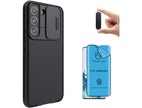 Funda + Protector de Pantalla + Soporte Magnético Samsung S22 Plus Nillkin Camshield Negro