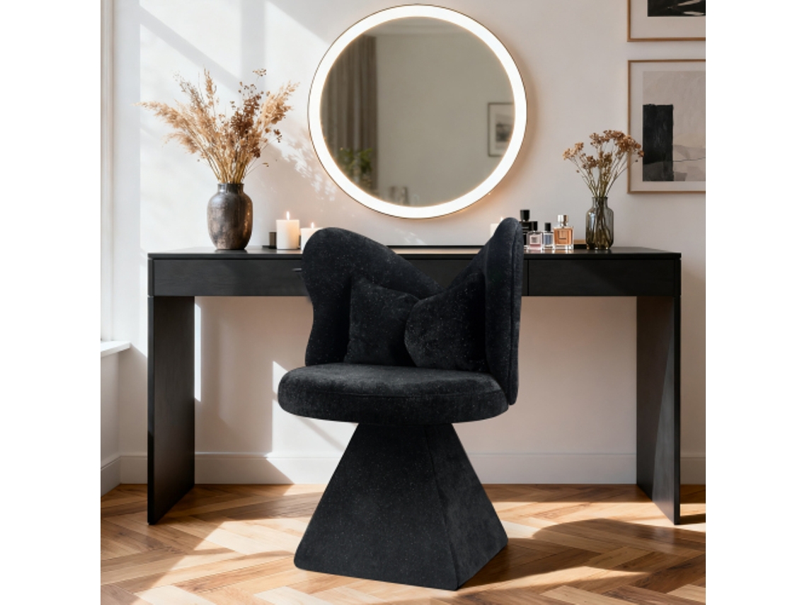 Sillón con respaldo en forma de mariposa, giratorio para sala de estar, comedor y dormitorio.
