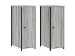 Maison Exclusive - Mesitas Noche 2 Uds Madera Ingeniería Gris Sonoma 32x42x80 Cm