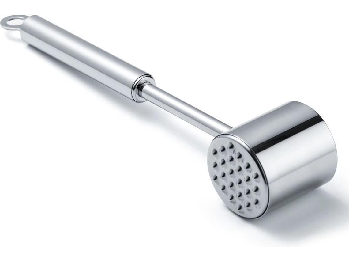 Martillo Ablandador De Carne - Mazo Para Carne - Acero Inoxidable - Plateado