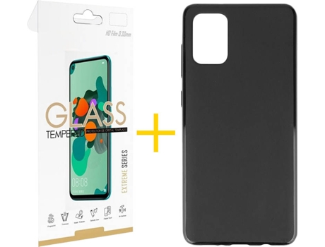 Kit Funda + Protector de Pantalla Samsung Galaxy A71 5G SKYHE Liso (Negro)