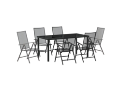 Conjunto de comedor de jardín Vidaxl de 7 piezas, acero antracita